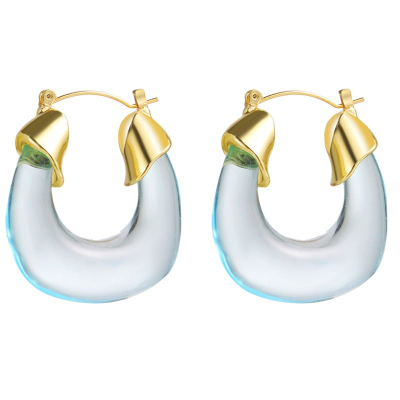 Wholesale French Retro Hong Kong Style Resin Earrings